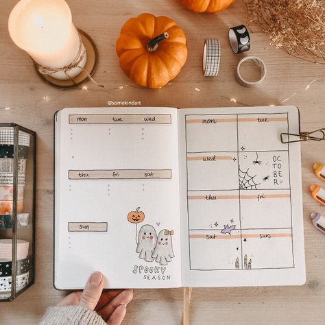 Fall Planner Aesthetic, Fall Bullet Journal Weekly Spread, October Bujo Weekly Spread, October Journal Ideas Aesthetic, Fall Journaling Ideas, Autumn Bullet Journal Ideas, November Weekly Spread Bullet Journal, October Bullet Journal Weekly Spread, November Bullet Journal Weekly Spread