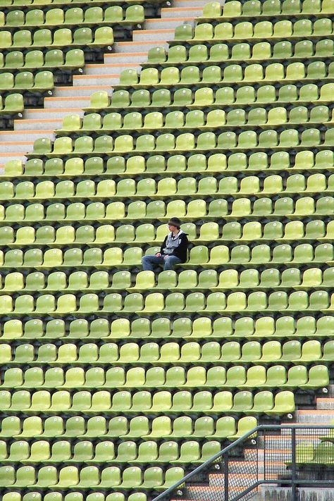 Stadium Photo Ideas, Stadium Photoshoot, Stadium Photography, Chairs Photography, Hipster Cafe, Stadium Chairs, Tiny Steps, Campaign Photography, Aesthetic Photoshoot