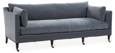 Margot 90" Velvet Sofa | One Kings Lane Nailhead Sofa, Chic Sofa, Rowe Furniture, Linen Sofa, Brown Sofa, Gray Sofa, Large Sofa, Velvet Sofa, Upholstered Sofa