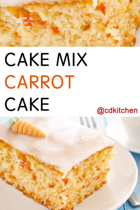 Cake Mix Carrot Cake Recipe, Cake Mix Carrot Cake, Cinnamon Carrots, Yellow Cake Mix Recipes, Cake Yellow, Carrot Cake Recipe Easy, Baked Desserts, Gluten Free Carrot Cake, Easy Carrot Cake