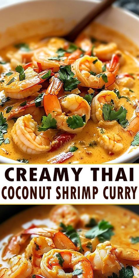 Dive into the flavors of Southeast Asia with this Creamy Thai Coconut Shrimp Curry recipe! 🌶️🥥 Bursting with vibrant colors and rich flavors, this easy-to-make dish is perfect for a weeknight dinner or a special occasion. 👉 Ready to spice up your dinner? Click through to get the full recipe and tips for making this Creamy Thai Coconut Shrimp Curry your new go-to dish! #ThaiCurry #CoconutShrimp #EasyRecipes #DinnerInspiration #Foodie #HealthyEating Prawn Curry Recipe Easy, Curry Prawns Recipes Coconut Milk, Coconut Shrimp Curry Recipe, Coconut Curry Shrimp Soup, Seafood Curry Recipes Coconut Milk, Coconut Cream Recipes Dinner, Thai Coconut Shrimp Curry, Coconut Curry Shrimp Recipe, Curry Coconut Shrimp