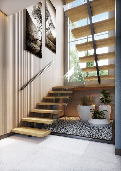 Below Stairs Design, Stairs Area Interior Design, Lobby Interior Design Entrance Home, Small Hotel Interior Design, Staircase Entrance Design, Interior Stairs Ideas Modern, Villa Stairs Design Modern, Small Lobby Design Houses, Floating Staircase Design