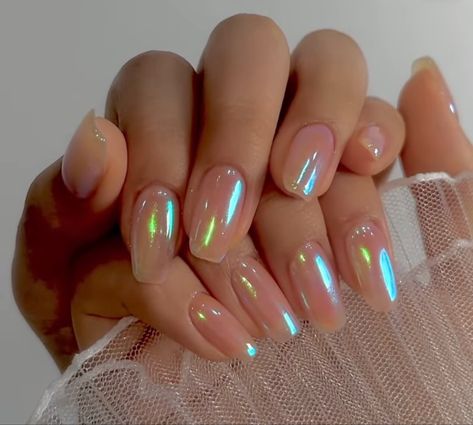 Opal Nails, Milky Nails, Shiny Nails, Nail Fashion, Neutral Nails, Fabulous Nails, Chic Nails, Chrome Nails, Cute Acrylic Nails