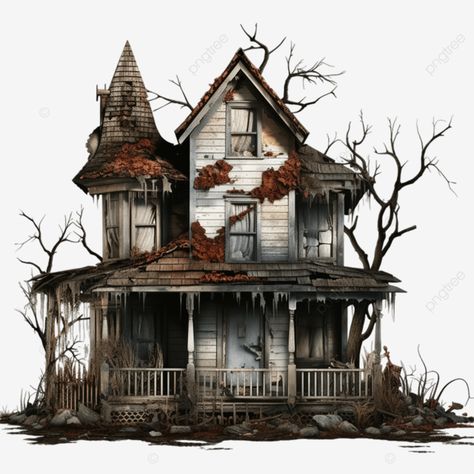 abandoned dilapidated house mansion for halloween abandoned dilapidated house mansion for hallowee Creepy House Exterior, Spooky Buildings, Halloween Mansion, Dilapidated House, Haunted House Drawing, Haunted Towns, Spooky Houses, Halloween City, House Mansion