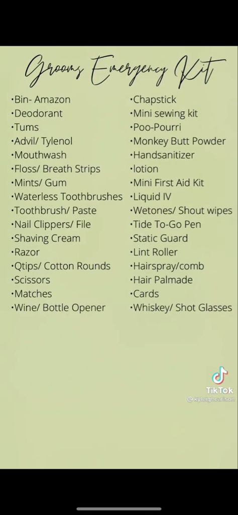 Grooms List Of Things To Do, Grooms Emergency Kit Wedding, Groomsmen Basket, Groom To Do List For Wedding, Groom Emergency Kit, Groom Duties, Groom Box, Groomsmen Boxes, Grooms Room