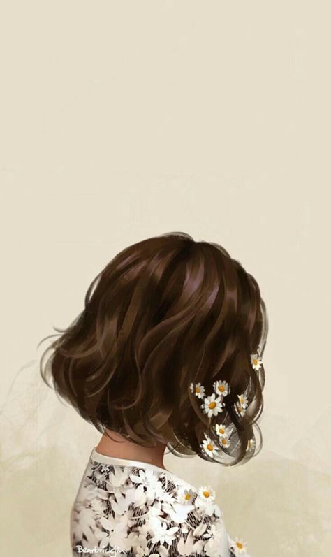 خلفيات Wallpaper Seni, Foto Disney, Hair Illustration, Girl With Flowers, Cover Wattpad, Flowers In Her Hair, Cute Tumblr Wallpaper, Illustration Art Girl