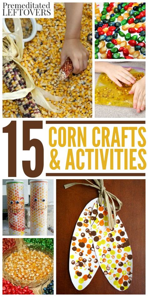 15 Corn Crafts and Activities for Kids- Looking for a DIY fall craft idea or educational project to do with kids? You can teach kids everything from art to agriculture with these cool corn activities. Each one is fun and frugal! Corn Activities, Corn Crafts, One Is Fun, Crafts And Activities For Kids, Thanksgiving Preschool, Crafts Preschool, Arts Integration, Autumn Activities For Kids, Fall Craft