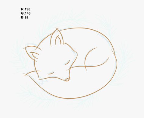 Fox Drawing Simple, Sleeping Fox Drawing, Fox Drawing Tutorial, Fox Outline, Fox Drawing Easy, Small Fox Tattoo, Sleeping Drawing, Fox Tattoo Design, Adobe Illustration