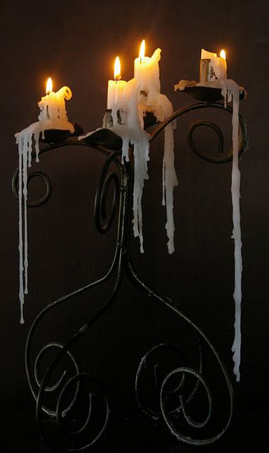 ~purchase a large floor candelabra ~place it inside a large silver tray ~use candles that drip wax lavishly ~allow to continue accumulate ~it will become a wax sculpture Stevie Nicks Decor, Candle In The Wind, Dripping Candles, Candle Glow, Light My Fire, 수채화 그림, Melting Candles, Candle Magic, Gothic House