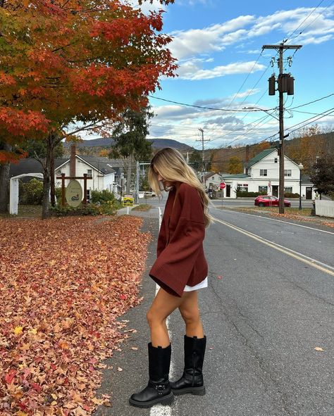 Matching the leaves 🍂🍂🍂 . . . outfit ideas, outfit inspo, style ideas, fall trends, fall outfit, fall aesthetic, Pinterest aesthetic, fall 2024, cute outfits, fall style, upstate ny, cabin trip, chic style Fall Cabin Aesthetic, Cabin Trip Aesthetic, Leaves Outfit, Cute Outfits Fall, Utah Fall, Socks For Flats, Cabin Trip, Cabin Aesthetic, Sweater Autumn