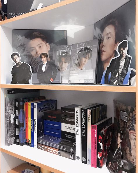 Nct 127 Album Collection, Nct Collection Aesthetic, Nct Album Collection, Nct Photocard, Kpop Shelf, Kpop Room, Album Collection, Kpop Merchandise, Nct Album