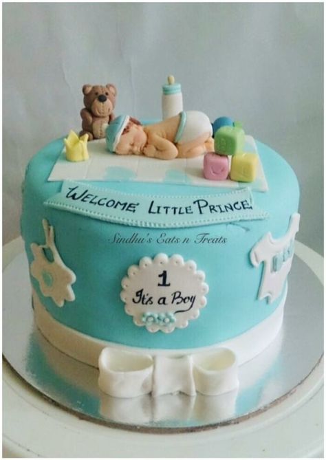 Welcome cake for a baby boy Welcome Cake For Baby Boy, One Month Cake Baby Boy, Welcome Cake Design, It’s A Boy Cake, Baby Boy Cake Design, Welcome Baby Boy Cake Ideas, Cake For Newborn Baby Boy, Welcome Home Baby Cake, 1 Month Baby Cake Ideas