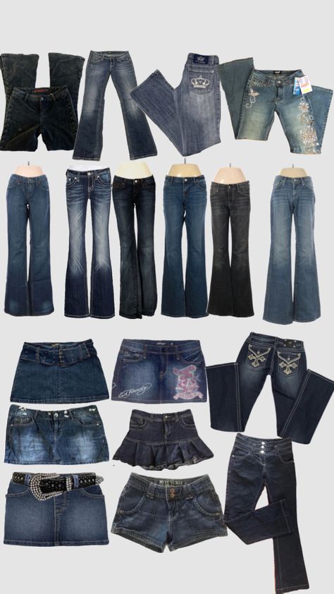 #dreamclothing #jeans#y2k#outfitinspo Outfits 2000s, Jean Skirts, Types Of Jeans, Downtown Outfits, Jeans Y2k, 2000s Fashion Outfits, Swaggy Outfits, Really Cute Outfits, Basic Outfits