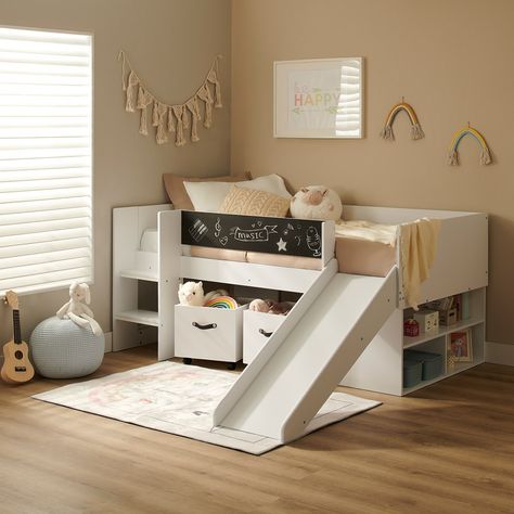 Check out these amazing cabin beds for small rooms! Cabin Bed With Slide, Kids Bed With Slide, Cabin Beds For Kids, Cabin Beds, Store Building, Beds For Small Rooms, Contemporary Cabin, Mid Sleeper, Mid Sleeper Bed