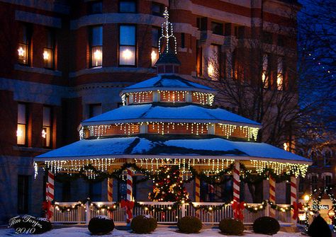 Williams County Courthouse, Bryan Ohio Gazebo Lighting, Lights At Night, Outdoor Christmas Lights, Christmas Scenes, Noel Christmas, Merry Little Christmas, Christmas Love, Christmas Joy, Christmas Pictures