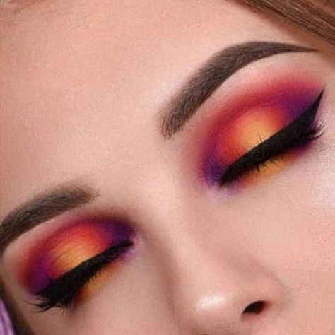 Sunset Makeup Looks, Sunset Eye Makeup, Fresh Wedding Makeup, Sunset Eyes, Sunset Eyeshadow, Makeup 40, Amazing Wedding Makeup, Make Up Designs, Gorgeous Wedding Makeup