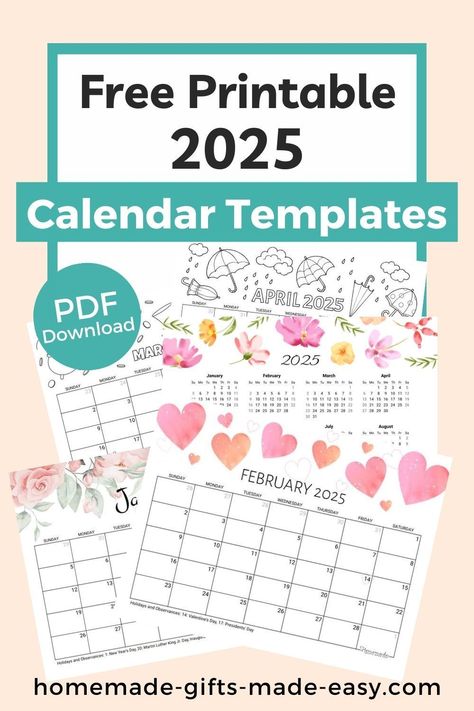 Plan ahead with our 2025 printable calendars! Featuring holidays and beautiful designs, these free printables are perfect for teachers, parents, and crafters. Download your favorite calendar and stay organized in the new year. Teacher Calendar Printables Free, Seasonal Calendar Design, Free Printables Calendar 2023, 2025 Cute Calendar Printable Free, 2025 Free Printable Calendar, Free 2025 Printable Calendar, Calendar 2025 Design, 2025 Printable Calendar Free, Free Monthly Calendar Printable 2024