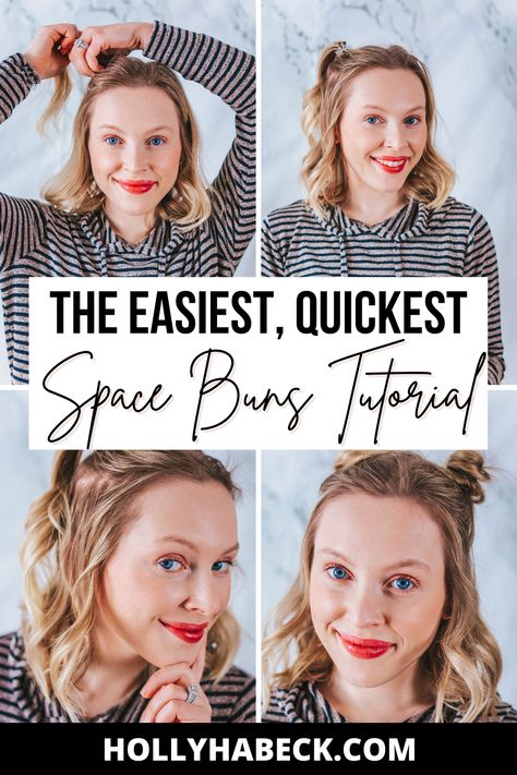 Easy Space Buns, Space Buns Tutorial, Buns Tutorial, Braided Space Buns, Half Up Half Down Short Hair, Aloe For Hair, Space Hair, Aloe Vera Hair Mask, Best Hair Brush