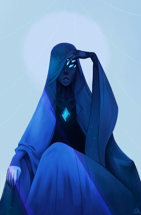 A d i a m o n d s h o u l d b e f l a w l e s s . . . Space Entity, Multiple Eyes, Blue Diamond Steven Universe, Diamond Steven, Steven Universe Fanart, Universe Art, Space Rock, Save The Day, Blue Pearl