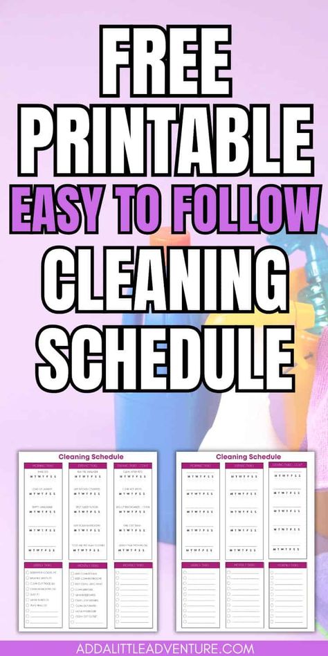 Simple, Fast Cleaning Schedule for Working Moms - With Free Printable Printable Chore List For Adults, Cleaning Schedule Printable Templates, Easy Cleaning Schedule Working Moms, Free Printable Cleaning Schedule House, Weekly Cleaning Schedule Printable Editable Free, Printable Cleaning Schedule Free, Daily Cleaning Schedule Printable Free, Chores List For Adults, Fly Lady Cleaning Schedule Printable