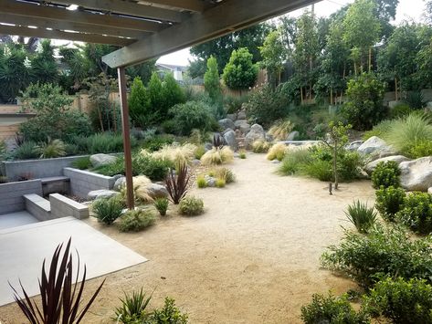 Native Desert Landscaping, Dg Backyard Landscape Design, Decomposed Granite Landscaping Backyard, Backyard Xeriscape Ideas, Dg Backyard, Crushed Granite Landscape, Dg Landscaping, Xeriscape Yard, Xeriscape Backyard