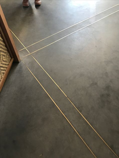 Brass Inlay Floor, Floor Detail, Floor Pattern Design, Inlay Flooring, Floor Tile Design, Brass Floor, Cement Floor, Metal Floor, Stained Concrete