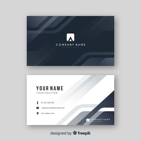 Abstract grey visiting card with logo | Free Vector #Freepik #freevector #logo #business-card #business #abstract 세련된 명함, Logo Fr, Business Card Design Minimal, Business Card Logo Design, Business Card Set, Foil Business Cards, Business Cards Layout, Graphic Design Business Card, Vertical Business Cards