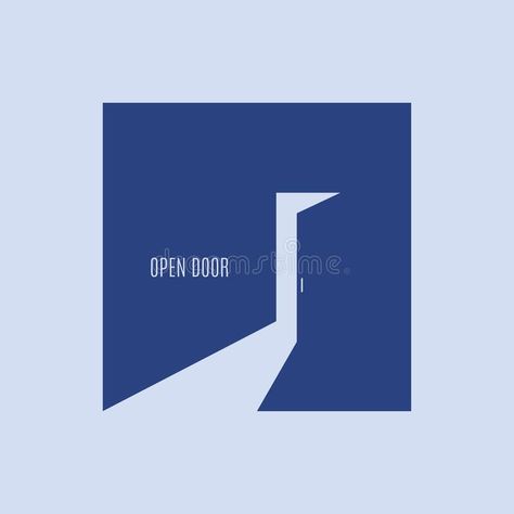 Open Door Graphic Design, Door Opening Illustration, Door Open Illustration, Open Door Logo Design, Door Typography, Door Graphic Design, Open Door Illustration, Door Logo Design, Doors Logo