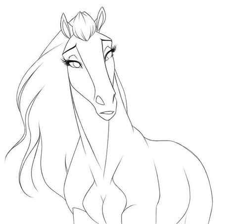 Oc Lineart, Spirit Horse Movie, Horse Outline, Spirit Stallion Of The Cimarron, Realistic Animal Drawings, Spirit The Horse, Horse Animation, Spirit Stallion, Lion King Fan Art