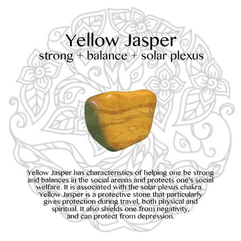 Crystals - Yellow Jasper Yellow Jasper Crystal, Medium Psychic, Stone Magic, Crystal Tips, Crystal Seashells, Yellow Jasper, Healing Stones Jewelry, Crystal Power, Spiritual Crystals