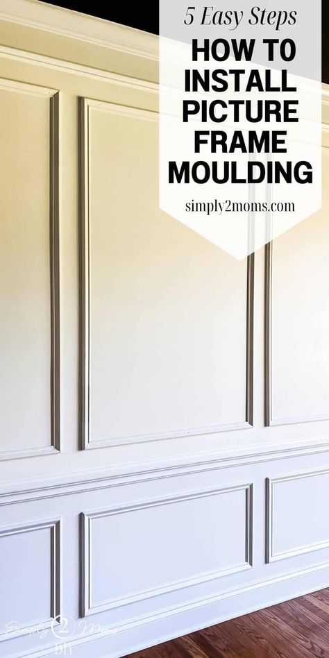 Diy Picture Frame Molding Accent Wall, Frame Trim On Wall, Photo Wall With Molding, Entry Moulding Ideas, Picture Molding On Textured Walls, Wall Moulding With Windows, Picture Frame Board And Batten, Picture Framing Ideas For Wall, Picture Frame Wall Trim