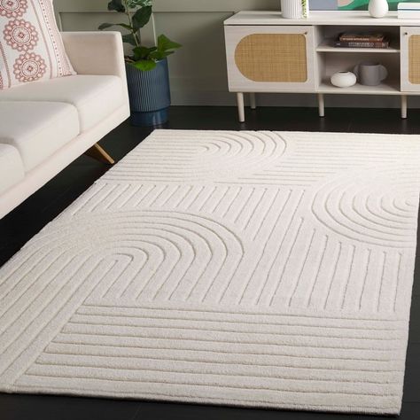 SAFAVIEH Hand-Tufted Mykonos Paquita Wool Rug - Bed Bath & Beyond - 40183072 White Living Room Rug Ideas, Living Room White Rug, Neutral Textured Rug, Modern Living Room Rug Ideas, Cream Rug Living Room, Neutral Rugs Living Room, Modern Rugs In Living Room, White Rug Living Room, Studio Vibes