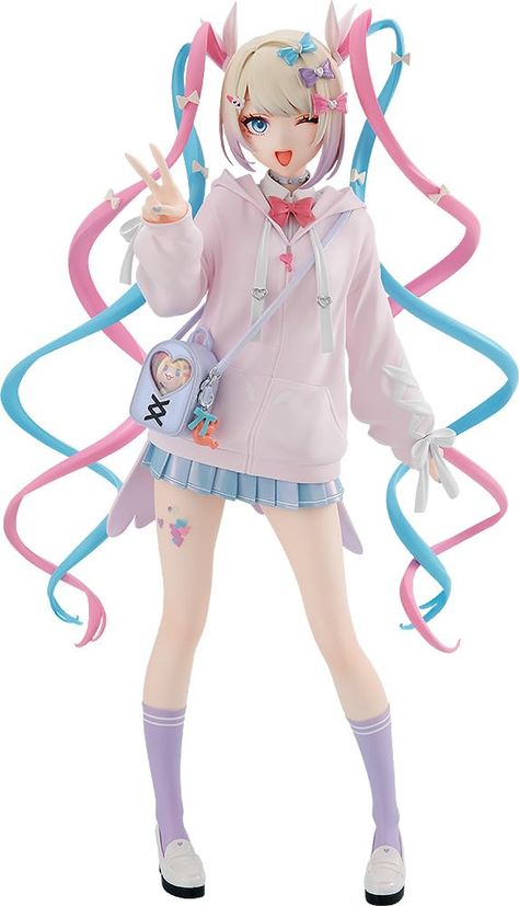 PRICES MAY VARY. A Good Smile Company import From the video game series Measures approximately 9 inches tall Figure stand included Cutecore Figures, Socks And Loafers, Cute Figures, Needy Streamer Overload, Needy Streamer, Pop Up Parade, Blue Pleated Skirt, 3d Figures, Modelos 3d