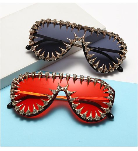 Our Oversized sunglasses are perfect if you want to look like a superstar and stand out from the crowd. They're big and bold (Lens width: 70mm and lens height: 65mm), with a great range of different styles for men and women. Our sunglasses are perfect for goth lovers, hip hop lovers, and more. View more Goth Stuff + PRODUCT DESCRIPTION + Style: Goggle Lenses Material: Plastic Lens Width: 70mm Lens Height: 65mm Item Type: Eyewear Gender: Women / Men Eyewear Type: Sunglasses Free shipping Trackabl Sunglasses For Small Faces, Steampunk Nails, Studded Sunglasses, Roblox Accessories, Stile Hip Hop, Unique Sunglasses, Sunglasses Women Oversized, Sunglasses Uv Protection, Style Hip Hop