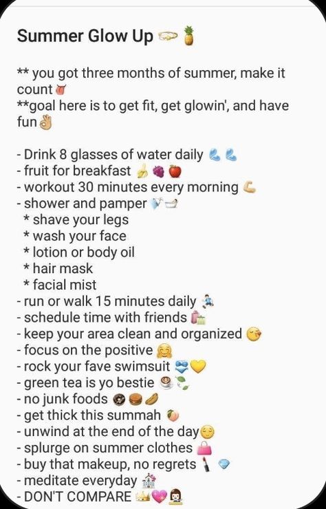 Holiday Prep Beauty List, Break Up Glow Up Checklist, School Glow Up Routine, Summer Break Glow Up, Post Breakup Glow Up, Day Before School, Glow Up Routine, Diy Hiding Places, Summer Body Workout Plan