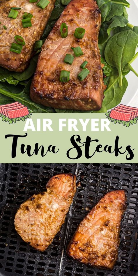 Tuna Steak Glaze, Easy Ahi Tuna Recipe, Marinade For Tuna Steaks Soy Sauce, Fresh Tuna Marinade, Sealed Tuna Recipes, Tuna Fish Dinner Recipes, Ahi Tuna Steaks Air Fryer, Air Fry Ahi Tuna Steak, Tuna Steak Seasoning Recipe