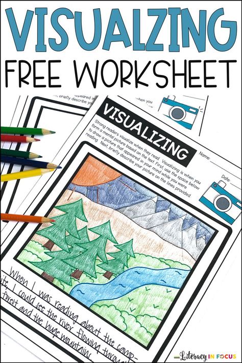 Teach students to visualize while they read with this  free printable template!  First, your students will draw a picture that appears in their mind while reading. Next, students will describe the picture on the lines provided. This free worksheet will work with any text! Download your copy today! #freeprintable #freebie #visualizing Reading Projects Elementary, Reading Activities For Preschoolers, Describe The Picture, Visualizing Activities, Benefits Of Reading, English Ideas, Reading Aloud, Draw A Picture, Text Structure