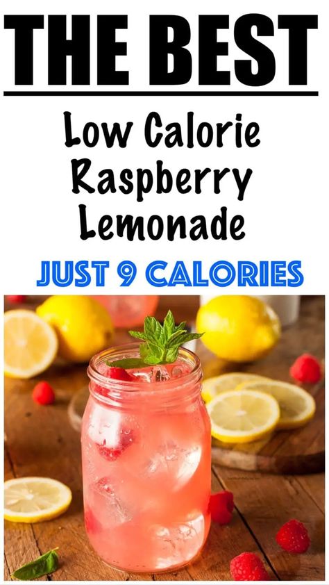 Low Calorie Raspberry Lemonade Low Calorie Summer Drinks Nonalcoholic, Low Calorie Punch, Low Calorie Beverages, Low Calorie Drinks Nonalcoholic, Sleepover Treats, Low Calorie Drink Recipes, Lemonade Concentrate Recipe, Healthy Fast Food Restaurants, Raspberry Lemonade Recipe