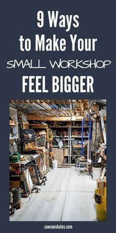 No matter if your woodworking shop is in your basement, garage or shed it can sometimes feel crowded and cramped. With some clever small workshop ideas, a space-saving layout, and organization and storage solutions your shop can feel bigger. #smallworkshopideas #workshop Space Saving Workshop Ideas, Garage Workshop Organization Layout, Space Saving Workbench Ideas, One Car Garage Workshop, Family Garage Organization, Workshop Color Ideas, Work Shop Organization Ideas Diy, Garage Space Saving Ideas, Narrow Workshop