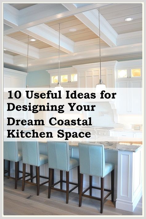 Transform your culinary space with our top 10 useful ideas for designing your dream coastal kitchen. Embrace the serene charm of coastal living with light, airy colours, natural textures, and nautical accents. Discover how to create a soothing atmosphere that reflects the beauty of the sea while maximizing functionality. Whether you're renovating or starting from scratch, these tips will inspire you to craft the perfect coastal kitchen oasis. Coastal Cottage Kitchen, Coastal Kitchen Design, Coastal Kitchen Decor, Useful Ideas, Seaside Living, Coastal Kitchen, Clever Storage Solutions, Cottage Kitchen, Coastal Cottage