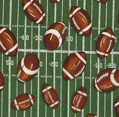 Footballs cover this football field. A great fabric of 100% cotton for the football lover in your life! Great for masks, rug mugs, quilts, and more. Sold in 1/2 yard increments, multiple orders of 1/2 yard will be sent as one continuous cut. Football Fabric, Bouffant Scrub Caps, Disney Fabric, Ponytail Scrub Hat, Bouffant Scrub Hat, Nursing Cap, Football Field, Blue Quilts, Fabric Bolts