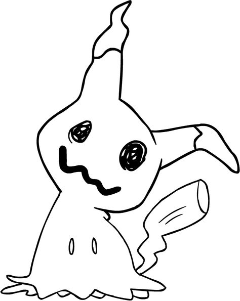 Pokémon Outline, Pokemon Outline Drawings, Mimikyu Sketch, Mimikyu Tattoo Ideas, Mimikyu Drawing, Pokemon Line Art, Pikachu Outline, Pokemon Outline, Cute Pokemon Drawings