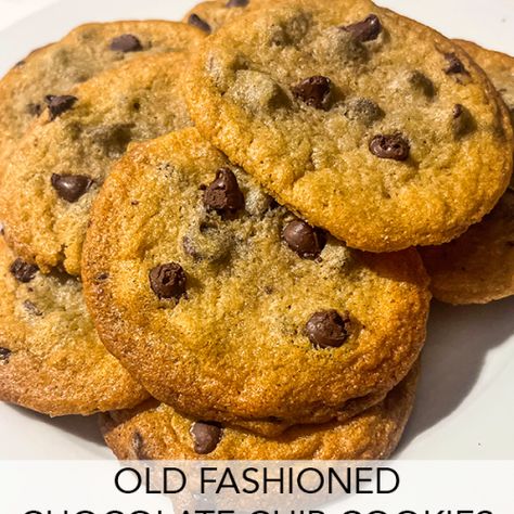 Old Fashioned Chocolate Chip Cookies - Heirloom Oven Perfect Chocolate Chip Cookie Recipe, Desserts With Few Ingredients, Best Chocolate Chip Cookies Recipe, Easy Chocolate Desserts, Chocolate Chip Cookies Recipe, Perfect Chocolate Chip Cookies, Chocolate Chip Cookie Recipe, Chocolate Cookie Recipes, Chewy Chocolate Chip