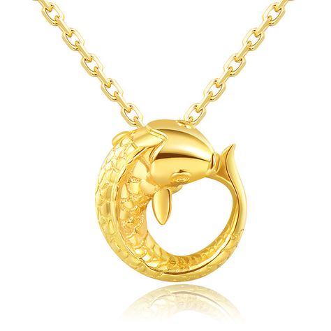 Gold Koi, Small Heart Necklace, Fish Necklace, Fish Pendant, Dog Jewelry, 18k Gold Jewelry, Mothers Day Gifts, Valentines Necklace, Gold Jewellery Design