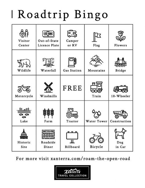 Bingo Printable Free, Car Bingo, Fun Road Trip Games, Road Trip Necessities, Travel Bingo, Road Trip Bingo, Road Trip Bag, Cruise Activities, Trip Activities