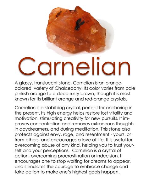 Carnelian is an extremely empowering crystal that restores vitality and motivation, helping us achieve our highest goals.  Carnelian is associated with the Sacral Chakra, balance, and positive energy. Carlenian Crystal, Carnillean Crystal Meaning, Is Carnelian Water Safe, Red Carnelian Crystal Meaning, Carnillean Crystal, Office Crystals, Carnelian Crystal Meaning, Crystal Carnelian, Crystal Benefits