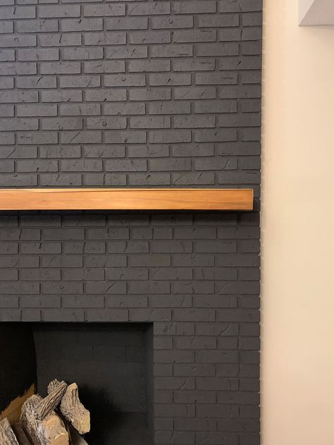 How to Paint a Brick Fireplace Grey Painted Fireplace, Pellet Stove Ideas Living Rooms, Wood Burning Stove Ideas, Pellet Stove Ideas, Black Brick Fireplace, Stove Hearth, Brick Fireplace Wall, Wood Stove Hearth, Stove Ideas