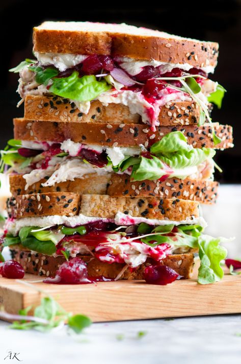 Cranberry Turkey Sandwich, Turkey Salad Sandwich, Cheese Turkey, Turkey Sandwiches Recipes, Cream Cheese Sandwiches, Best Egg Salad Recipe, Cranberry Turkey, Salad Cream, Cranberry Chicken