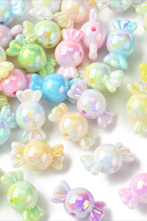 🥰Very cute candy beads, especially suitable for DIY to create more sweet pieces~ Phone Jewelry, Candy Beads, Sugar Beads, Candy Bracelet, Beads Candy, Keychain Bracelet, Bead Making, Cute Candy, Color Beads