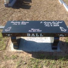 Memorial and Cremation Benches | FloridaMonument.com Custom Headstones, Headstone Designs, Pink Bench, Granite Memorial, Grey Benches, Memorial Benches, Curved Bench, Shreveport Louisiana, Bench With Back